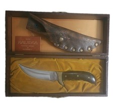 Vintage Buck Kalinga Model 401 KNIFE Rosewood Handle Orig Box & Leather Sheath picture