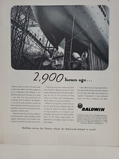 1942 Baldwin Locomotive Works Fortune WW2 Print Ad Q2 Ship Propeller Hull WAR picture
