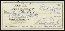 Rod Taylor d2015 signed check auto American Actor as Mitch Brenner in The Birds picture