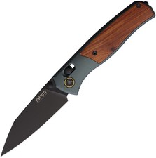 SRM Knives Medal 259L-AG Green Aluminum & Rosewood Folding Knife 259LAG picture