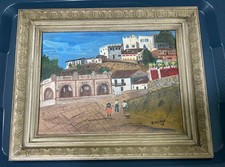 Vintage Mexican Painting Taxco Mexico Kraus 1968 picture