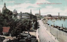 Dresden Germany Belvedere Steamship Landing Harbor Pre WWII Vtg Postcard 11A picture