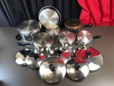 Vintage REVERE WARE 1801 96D 97B 97A 91H 91D Pots with Lid + Skillet /Frying Pan picture