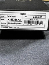 Kizer MadRac Masterpiece Pocketknife S45VN Sheepsfoot Plain Liner G10 K3693BSK3 picture