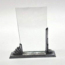 Vintage 1930s Art Deco Skyscraper Metal Picture Frame Original Double Glass picture