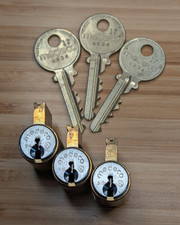 3 x Medeco Original Key In Knob Cylinders 5 Pin with 3 Keys Locksmith Locksport picture
