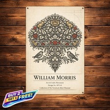 William Morris Dove Rose Art Aluminum Rectangle Sign BanginPrints Decor picture
