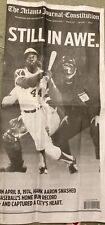 Hank Aaron Braves Baseball Legacy 50 Years Pullout  Atlanta Journal Newspaper picture