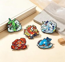 Pokemon Enamel Pins Lot of 5 Rayquaza Groudon Kyogre Lugia Ho-Oh NEW picture
