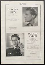 Donald Sinden Vintage 1948 Acting Agency Page picture