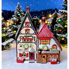 Vintage 1992 Dept 56 North Pole Series “Obbie’s Books” & Letrinka’s Candy” picture