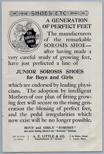 1901 A E Little Junior Sorosis Shoes Vintage Ad Boys Girls Doctor Endorsed picture