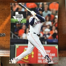 Yordan Alvarez autographed poster from his 2022 World Series winning season picture