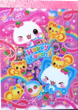 KAMIO Heisei Fancy Happy March Rabbit Cat Large A6 Memo Pad Made in Japan picture