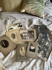 Antique 9 Photos Cabinet Card Men Women Wedding People Building 1900’s 1940’s picture