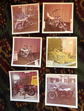 Lot of 6 Vintage Motorcycle Color Snapshots 1960’s. 3 1/2”x 3 1/2” picture