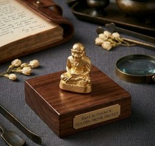 Thai Luang Pu Thuat Amulet Statue - Holy Monk For Protection Safety & Good Luck picture