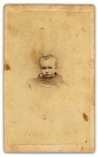 Antique CDV Circa 1860s J. H. Parsons Cute Baby In Dark Dress Ypsilanti picture