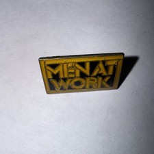 Men at Work vintage enamel Rock lapel or hat pin. picture