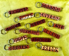 Vintage 70’s Dead stock Wooden Name Keychain picture