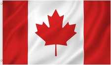 Second Ave Canada Flag 5ft X 3ft Large with Brass Eyelets Canadian National Spor picture