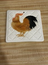 VTG 1982 Otagiri Rooster Ceramic Trivet Wall Hanging Farmhouse Kitchen Decor picture