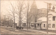 Real Photo Postcard High School on Ellen Street in Union City, Michigan picture