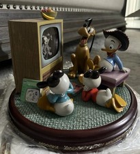 Disney 50th Anniversary Snow Globe Donald Duck Huey Dewey Louie Vintage TV picture