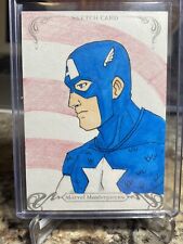 2018 Marvel Masterpieces Sketch Card Of Captain America With Artist Auto 1/1 picture