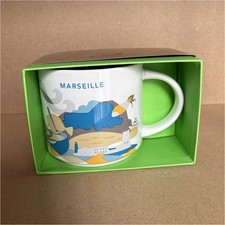 Starbucks You Are Here Marseille Mug White Blue Yellow Gray Coffee & Tea 2023 picture