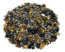Triple Protection Chip Mix: Semi Tumbled (Black Obsidian, Tiger Eye, Hematite) picture