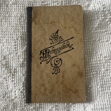 Antique Pocket Memorandum Notebook 1910-1920’s Unused Black Cloth Spine Lined picture