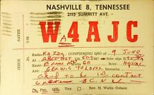 amateur ham radio QSL postcard W4AJC H. Wallis Dobson 1961 Nashville Tennessee picture