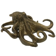 Antique Brass Color Octopus Paperweight Vintage Maritime Nautical Beach Decor picture