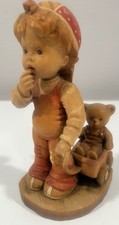 ANRI Boy with Wagon Wood Carved “Finding Our Way” Figurine Made In Italy Vintage picture