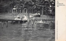 Lauderdale Lakes Elkhorn WI Sterlingworth Hotel Camp Wandawega Vtg Postcard O9 picture