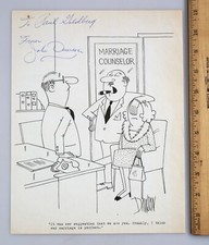 Original Editorial Cartoon Signed John Dawson 1969 Waldwick New Jersey picture