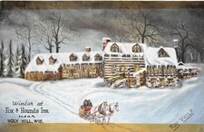 1940s Fox & Hounds Linen Vintage Postcard | Hubertus, WI Unmarked  picture