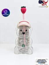 2026 Starbucks Bearista Bear Cup Tumblers Strawberry Topper Baseball Cap picture