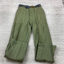 VTG OG 107 Sateen Trousers Pants Buttonfly 30 Green 1966 Vietnam Military 30x31 picture