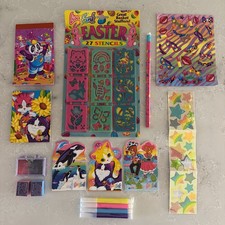 Vintage Lisa Frank Address Book Notepad Stamps Stencils Pencil Sticker Lot picture