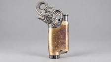 Vintage 1990s Figural Elephant Pipe Lighter with Screw-Off Pipe Tamper Tool picture
