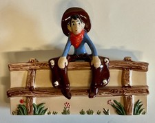 Vintage 1940s 50s ROBAUL of California Ceramic wall mount planter cowboy picture