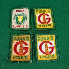 Vintage Funk's G Hybrid Seed Corn NCGA Advertising Patch Lot of 4 Agriculture picture