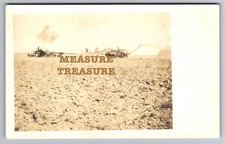 C.1910 RPPC STEAM TRACTOR, THRESHER, OCCUPATIONAL AGRICULTURE PHOTO Postcard P99 picture