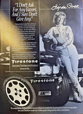 1988 Vintage Magazine Advertisement Firestone Tires Firehawk Driver Linda Pobst picture