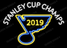 New St. Louis Blues 2019 Champions Logo Neon Sign Light 24