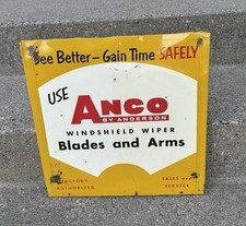 ANCO Wiper Vintage Tin Sign original 1956 Back Side of Cabinet Auto Advertising picture