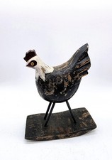 Primitive Rooster Chicken Rocking Horse Figure India Folk Art Farmhouse Rustic  picture