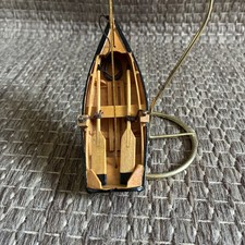 Wooden ROW BOAT Skif Dory model rowboat skiff nautical light wood  picture